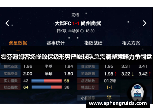 霍芬海姆客场惨败保级形势严峻球队急需调整策略力争翻盘